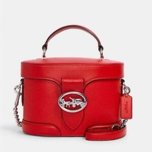 Coach Georgie Gem Red Structured Top-Handle Shoulder Bag